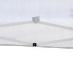 Tenda Dobrável 2,95x2,95 cm com Bolsa de Transporte Altura Ajustável Anti - UV e Impermeável para Terraço Pátio Branco Prateado