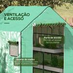 Cobertura de Substituição para Estufa 140x143x190 cm com Janela Porta Anti - UV Proteção de Plantas para Jardim Verde