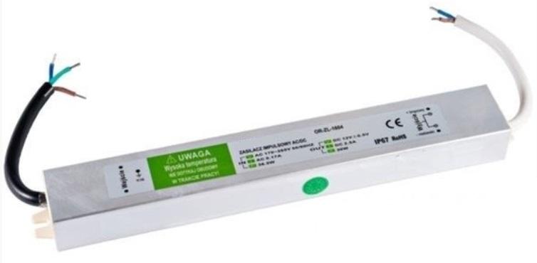 Fonte Alimentação Estanque IP67 12V DC 2,5A 30W c/ Fios - ORNO
