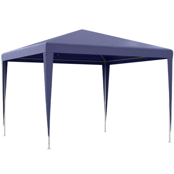 Tenda de Jardim Tenda de Exterior com Tubos de Aço e Cobertura de PE para Eventos Campismo Festas 293x293x252 cm Azul