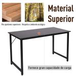 Secdretária Mesa de Computador com Pés Ajustáveis e Estrutura em Aço Secretária Estilo Moderno 120x60x73 cm Marrom Escuro e Preto