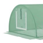 Mini Estufa para Cultivo de Plantas com 4 Janelas Estrutura em Aço e Cobertura de PE Anti - UV 200x80x45 cm Verde