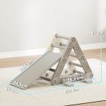 Triângulo de Escalada para Crianças de 18 - 48 Meses com Escorrega e Rampa 130x80x69 cm Cinza e Branco