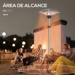 Aquecedor de Jardim Elétrico 3000W Aquecedor Infravermelho com 3 Níveis de Aquecimento Proteção IP44 Ø58,5x160 - 200cm Prata
