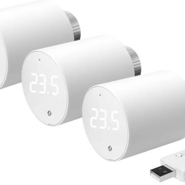 Válvula de Radiador Termostático BLU TRV WiFi/Bluetooth + Unidade de Controlo (3 Unidades) - SHELLY