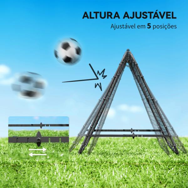 Rede de Rebote Dobrável para Treino Desportivo Ajustável em 5 Níveis de Ângulo com Tubo de Aço 100x95x90 cm Preto