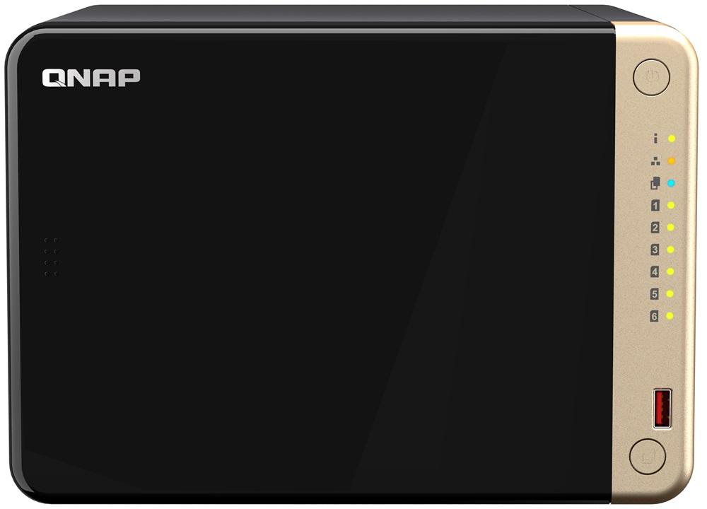 NAS TS - 664 6 Bay Tower Ethernet LAN Intel Celeron N5095 8GB DDR4 QTS (Preto) - QNAP