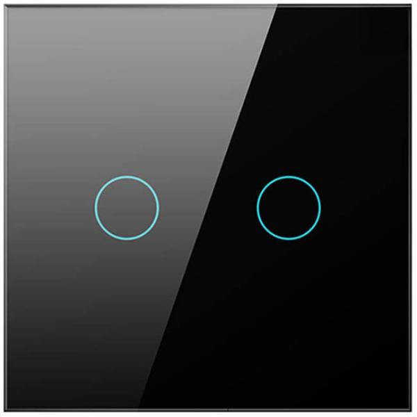 Interruptor Inteligente TS02 - EU - B2 2 Canais WiFi Tuya (Preto) - AVATTO