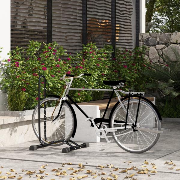 Estacionamento de Bicicletas Vertical e Horizontal com Ganchos Ajustáveis para Bicicletas de 6 a 28 Polegadas e 700 C