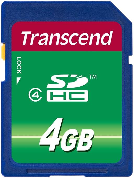 Cartão de Memória 4GB SDHC Class 4 - TRANSCEND