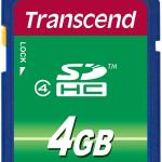 Cartão de Memória 4GB SDHC Class 4 - TRANSCEND