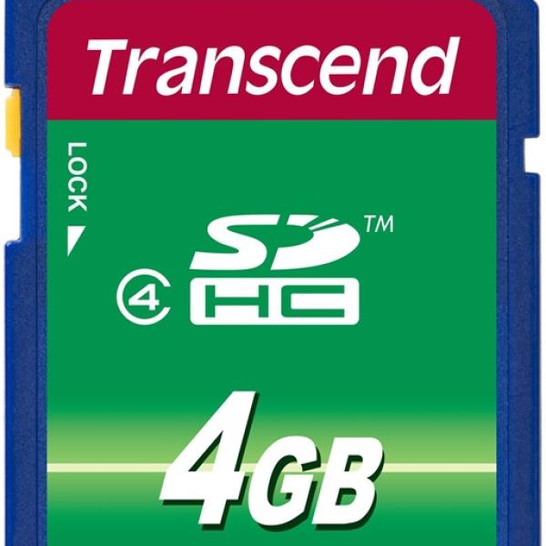 Cartão de Memória 4GB SDHC Class 4 - TRANSCEND