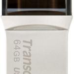 Pen Drive JetFlash 890S Dual 64GB (Preto/Prateado) - TRANSCEND