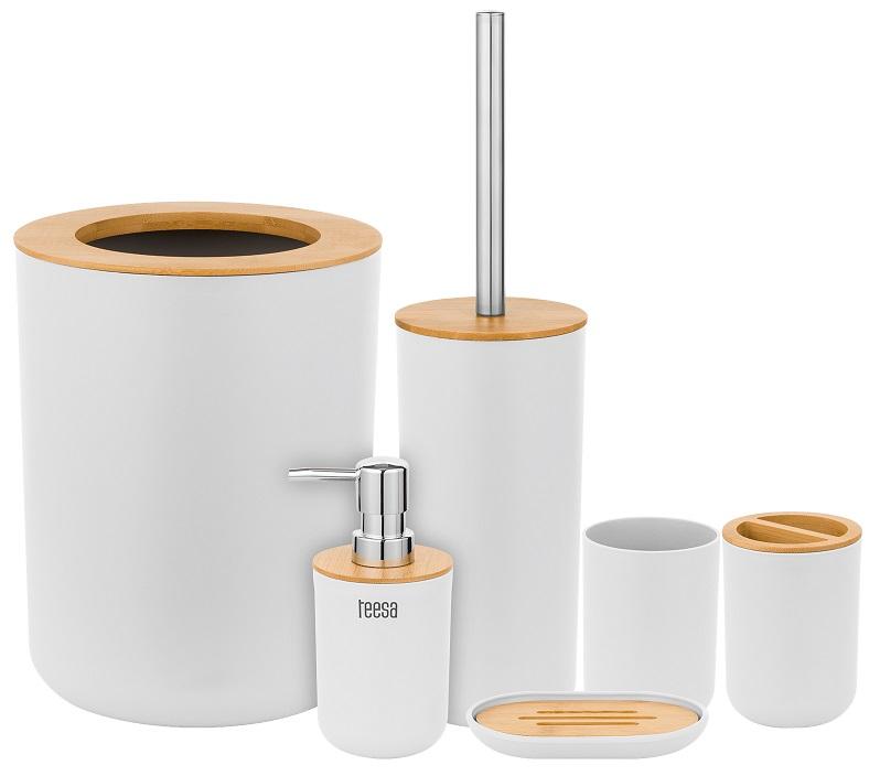 Conjunto de 6x Acessórios p/ Casa de Banho (Branco) - TEESA