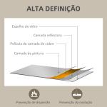 Espelho de Casa de Banho 70x90 cm Espelho de Parede Decorativo para Sala Entrada Corredor Horizontal ou Vertical Madeira