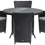 Conjunto de Mesa Amber 2 c/ 4 Poltronas (Preto) - TEESA