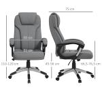Cadeira de Escritório Giratória com Altura Ajustável Apoio para os Braços e Encosto Acolchoado de Linho Sintético 66x75x110 - 120 cm Cinza