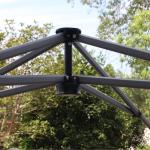 Tenda Dobrável 2,5x2,5x2,68cm Tenda de Jardim com Proteção UV 50+ Altura Ajustável com 4 Bolsas de Areia e Bolsa de Transporte para Acampamento Festas Pátio Branco