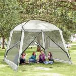Tenda de Jardim para 6 - 8 Pessoas com 4 Mosquiteiras e 2 Portas Proteção UV50+ Inclui Bolsa de Transporte 3x3 m Branco