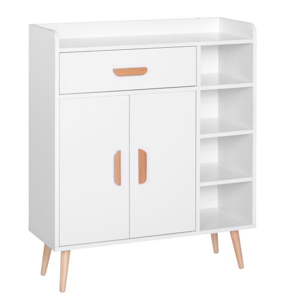 Aparador multiuso para cozinha sala de jantar 80x29,5x96cm Branco