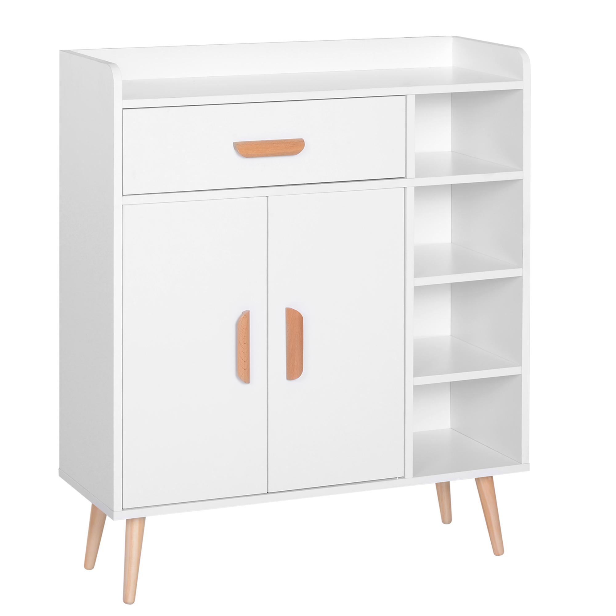 Aparador multiuso para cozinha sala de jantar 80x29,5x96cm Branco