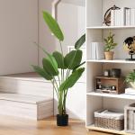Planta Artificial Decorativa 160 cm Bananeira Artificial com Vaso e Folhas para Interior Casa Sala de Estar Escritório Verde