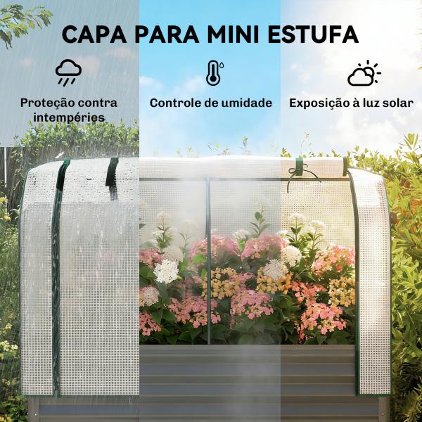 Mesa de Cultivo com Cobertura de Estufa e Prateleira Inferior 120x55x140 cm Cinzento Escuro