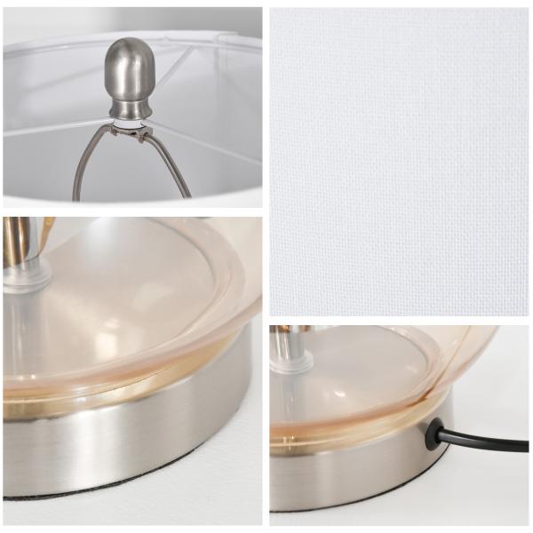Conjunto de 2 Candeeiros de Mesa com Ecrã de Linho Suporte para Lâmpada E27 Máx. 40W Ø30x56 cm Branco