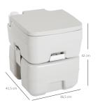 Sanita Portátil Sanita de 20L com Tampa para Campismo Viagem Barco Capacidade Máxima 147 kg 41,5x36,5x42 cm Cinza Claro