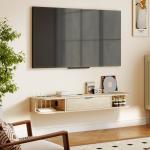 Móvel de TV Suspenso com Orifício para Cabos Estilo Moderno para Televisão 50 Polegadas 120x24x16 cm Madeira