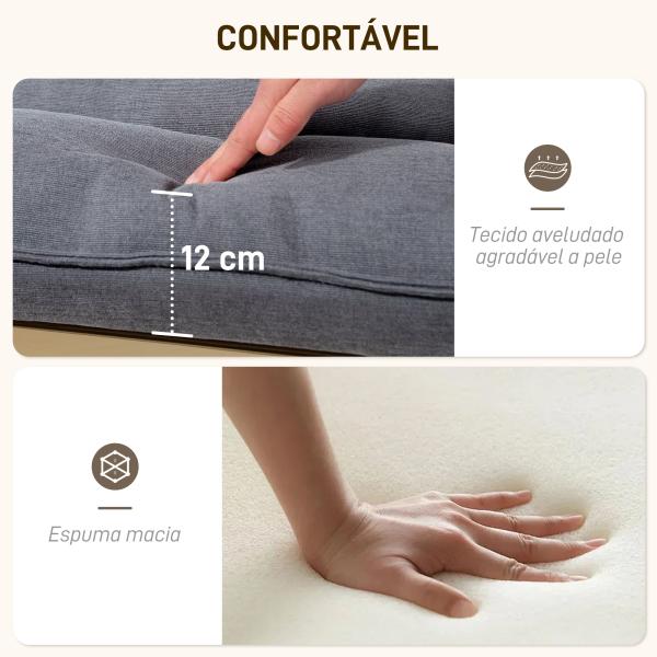 Poltrona de Sala de Estar Moderna com Encosto Alto Apoio para os Braços e Pés de Madeira Estofada em Veludo 67x83x105 cm Cinzento