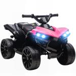 Quadriciclo Elétrico para Crianças 6 V Quadriciclo para Crianças com Velocidade até 3 km/h Faróis e Música 70x42x45 cm Rosa