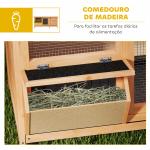 Coelheira de Madeira Gaiola para Coelhos com Telhado Asfáltico Rebatível Portas com Fecho Bandejas Removíveis 112x50x54 cm Amarelo