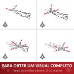 Árvore de Natal Automática 120 cm com 222 Ramos 28 Decorações Suporte em Aço Base Dobrável e Removível Verde