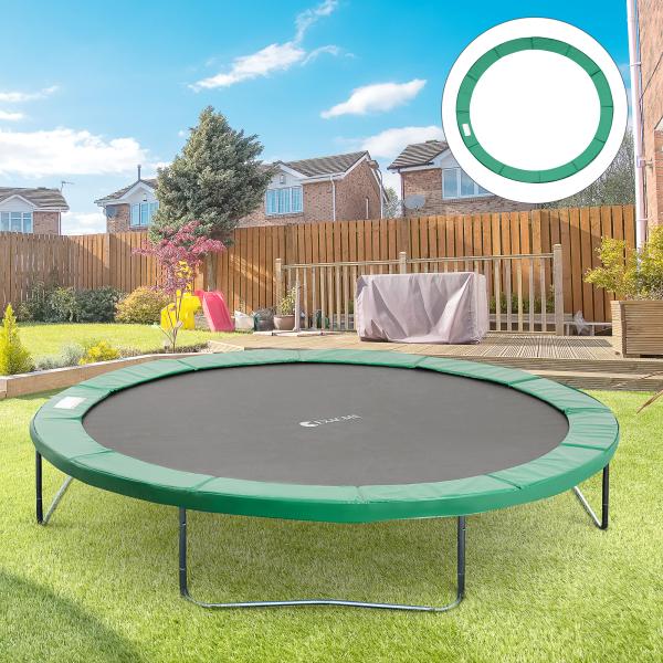 Cobertura de Proteção Ø366 cm de Borda de Trampolim Espuma de Proteção para Trampolim para Exterior Verde