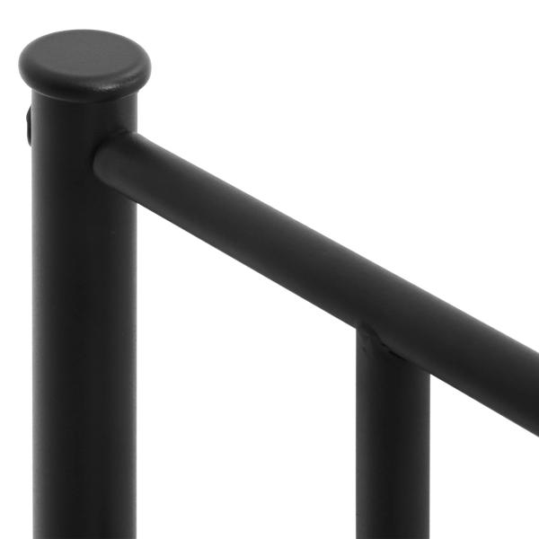 Estrutura de Cama Individual de Metal 31cm para Colchão 90x190cm com Cabeceira com Forma de Coração Estrutura de Cama com Espaço em Baixo de Armazenamento 95x196x100cm Preto