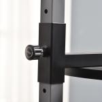 Saco de Boxe Suspenso com Suporte Bola de Velocidade Ajustável em Altura de 167 - 187cm e Inflador para Treinamento Fitness em Casa Ginásio 115×157×221 cm Preto e Cinza