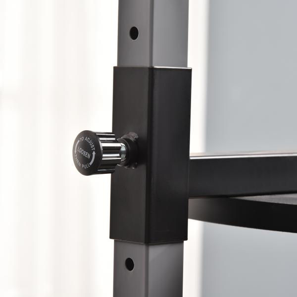 Saco de Boxe Suspenso com Suporte Bola de Velocidade Ajustável em Altura de 167 - 187cm e Inflador para Treinamento Fitness em Casa Ginásio 115×157×221 cm Preto e Cinza