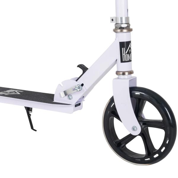Trotinete Dobrável para Crianças de 7 a 14 Anos Trotinete Infantil com Guiador Ajustável em 4 Níveis e Travão 88x37x75 - 100cm Branco