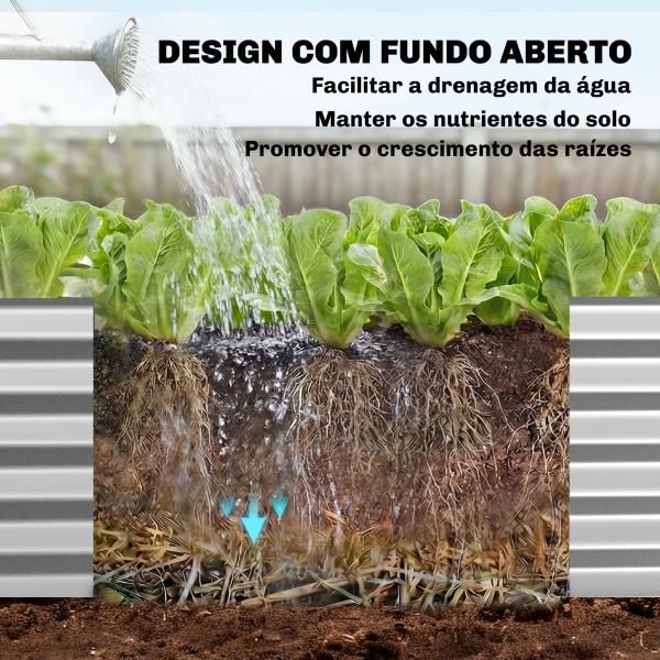 Caixa de Plantio Grande com Cobertura de Estufa e Rede Fundo Aberto para Jardim Terraço 200x60x103 cm Prateado