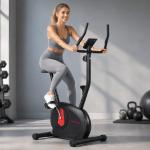 Bicicleta Estática com 8 Níveis de Resistência Magnética Sensor de Frequência Assento Ajustável Ecrã LCD 88x50,5x131,5 cm Preto