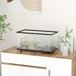 Aquário para Tartarugas 50 L com Plataforma, Rampa e Termómetro 60x30x32 cm Transparente