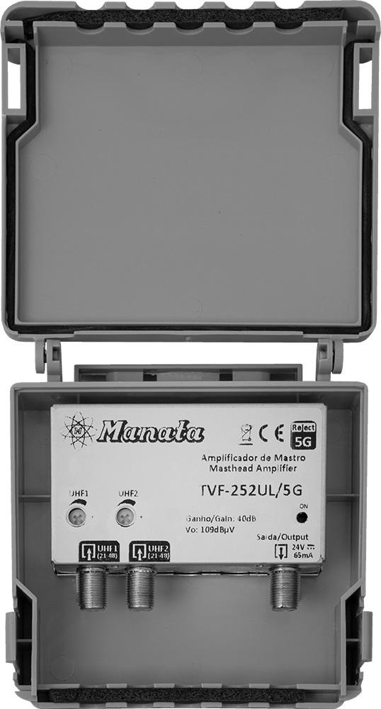 Amplificador de Mastro 5G 2 Entradas [2x UHF] + 1 Saída 40dB - MANATA
