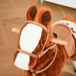 Cavalo Baloiço de Pelúcia para Crianças entre 3 - 6 Anos com Sons de Relincho 74x28x65 cm Marrom