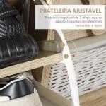 Sapateira para 8 Pares de Sapatos com 2 Gavetas Prateleira Aberta e Porta 80x25,5x112,5cm Madeira e Branco