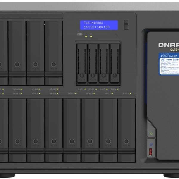 NAS TVS - h1688X 16 Baías Tower Ethernet LAN W - 1250 (Preto) - QNAP