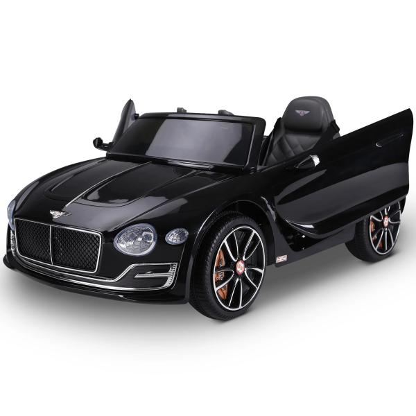 Bentley GT elétrico licenciado para crianças de 3 - 5 anos 2 velocidades com controle remoto farois musica preto