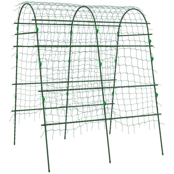 Arco para Plantas Trepadeiras 206 cm Estrutura de Jardim para Plantas Trepadoras ao Ar Livre com Estrutura de Aço Verde