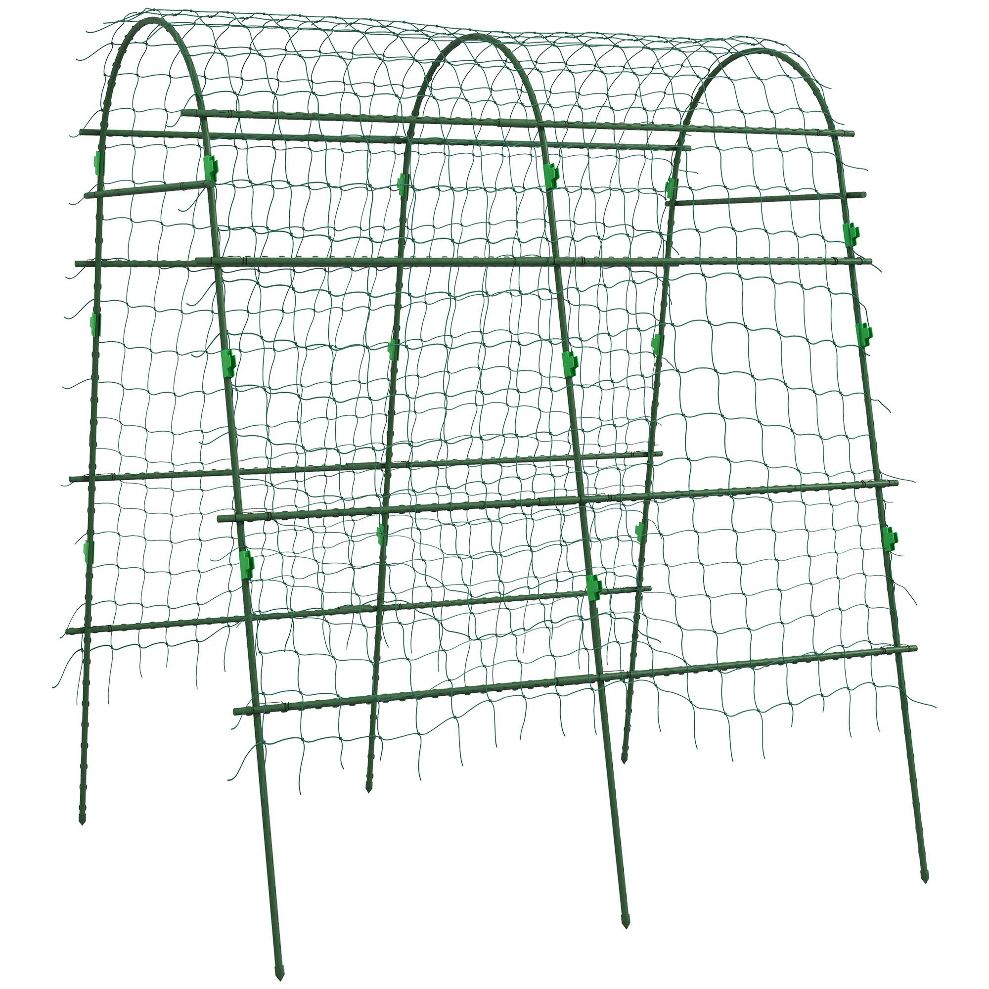 Arco para Plantas Trepadeiras 206 cm Estrutura de Jardim para Plantas Trepadoras ao Ar Livre com Estrutura de Aço Verde