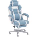 Cadeira Gaming Cadeira de Escritório Reclinável Apoio para os Pés Retrátil Suporte Lombar e Almofada para a Cabeça 63x63x115,5 - 123 cm Azul